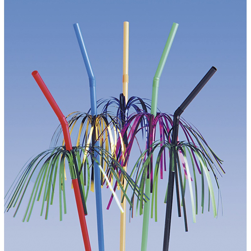 100 Palm Beach Flexi straws multicolored 24cm