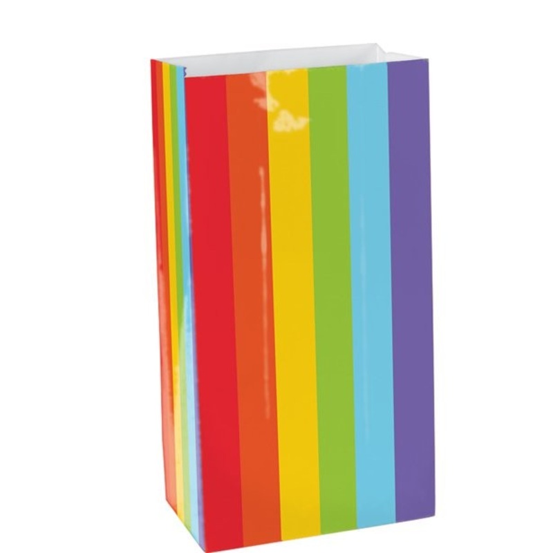 12 gift bags rainbow 16.5cm