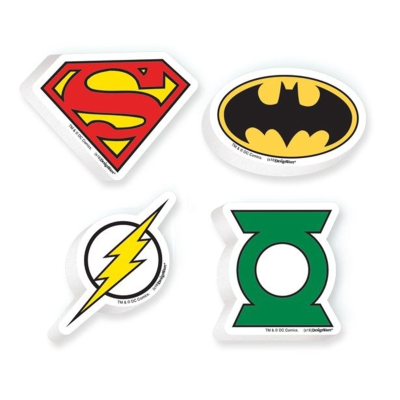 12 Justice League superhero erasers