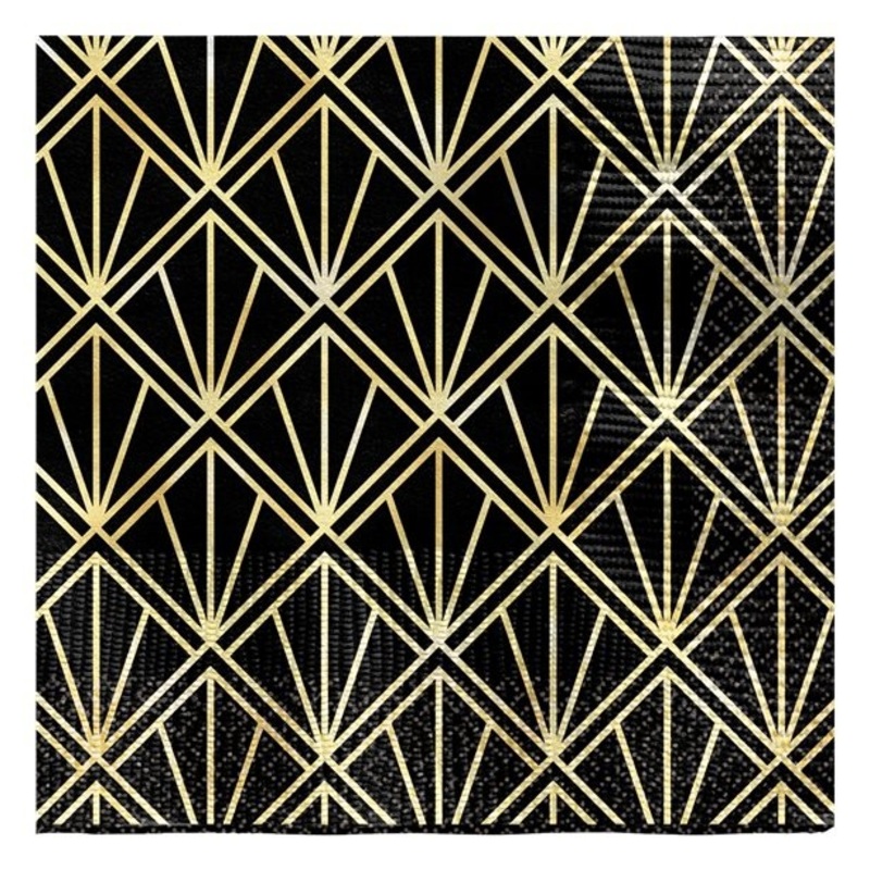 16 Hollywood Glamor Napkins metallic 25cm