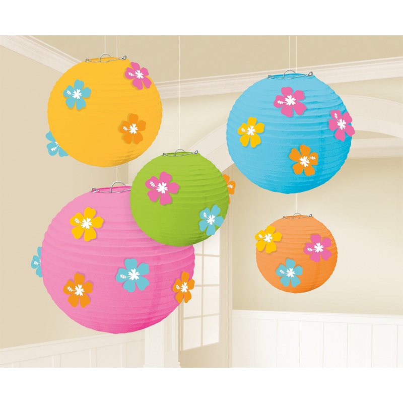 5 Luau Party Chinese lanterns