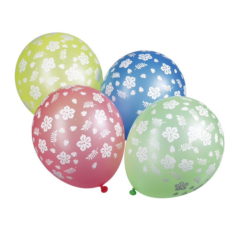 5 Tropical Party Night Hawaii flower balloons 30cm