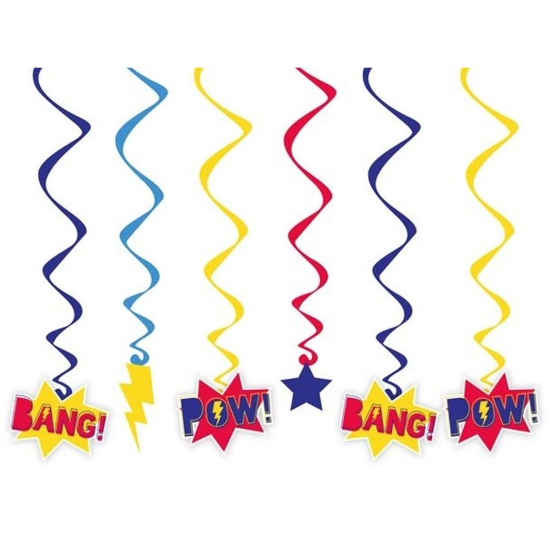 6 comic heroes spiral hangers