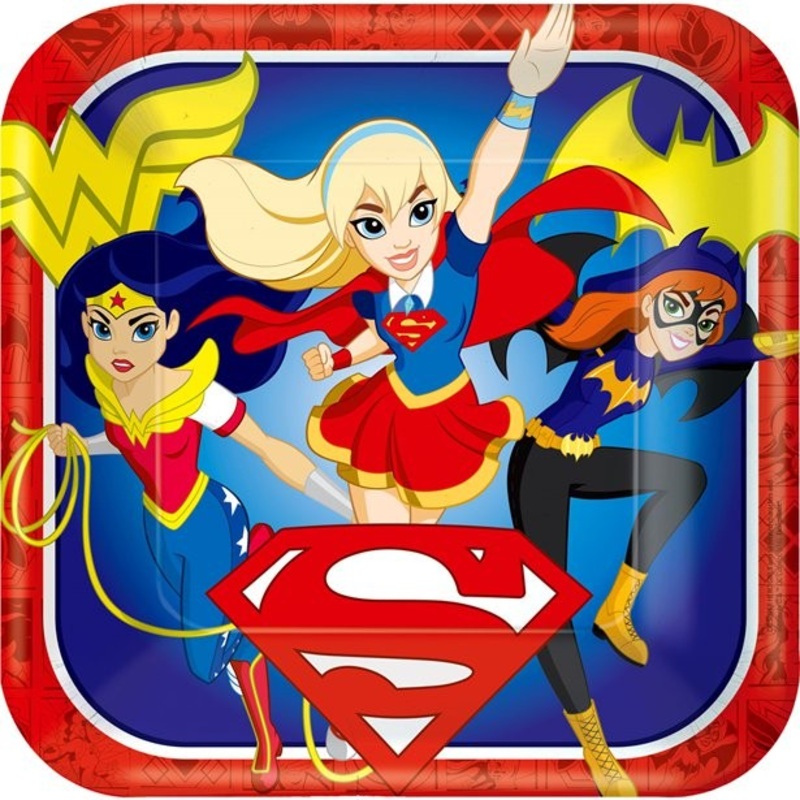 8 DC super heroines paper plates 23cm