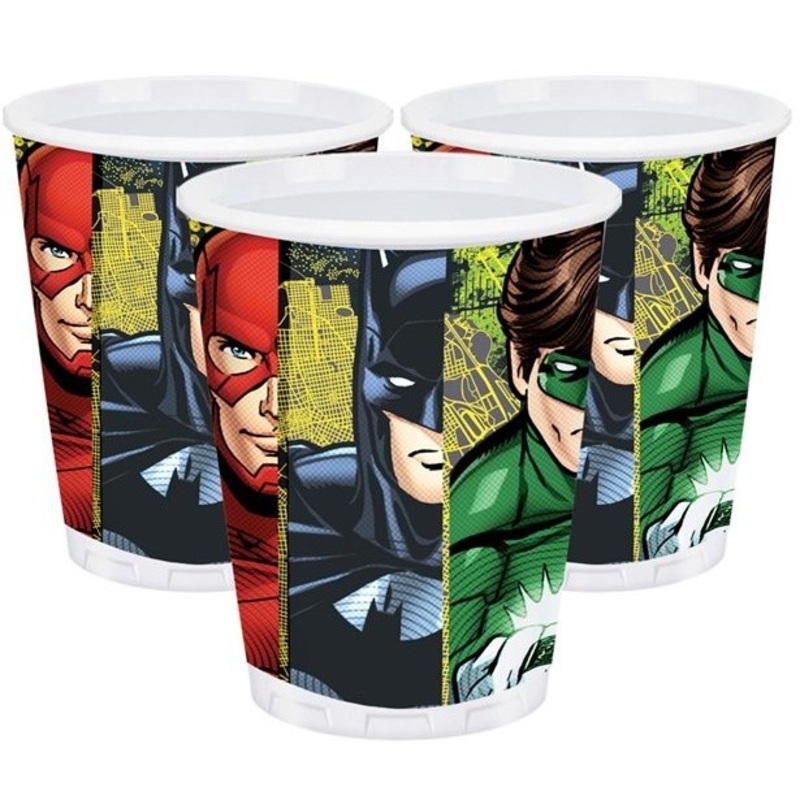 8 Justice League Heroes paper cups 256ml