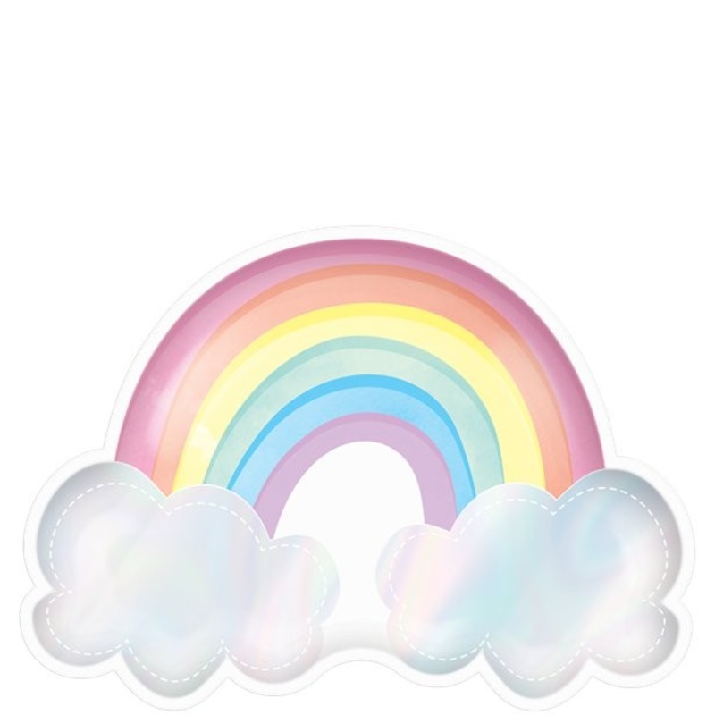 8 paper plates magic rainbow 23cm