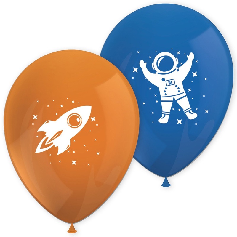 8 Space Rocket FSC latex balloons 28cm