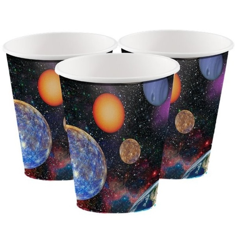 8 space travel paper cups 256ml
