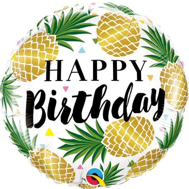Birthday foil balloon golden pineapple