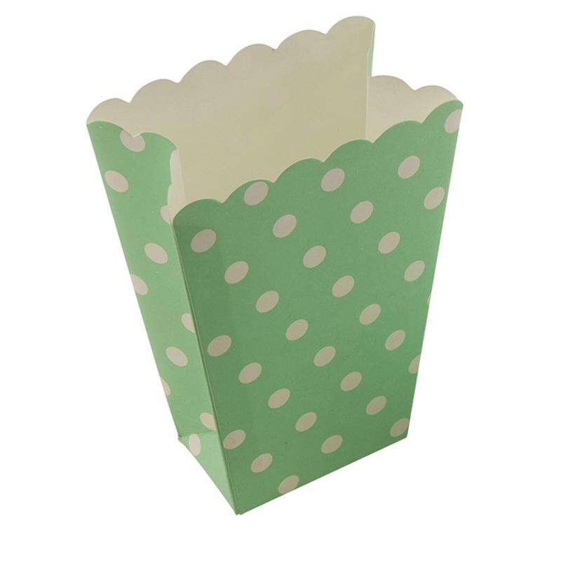 Dots fun green popcorn snack bag set of 8