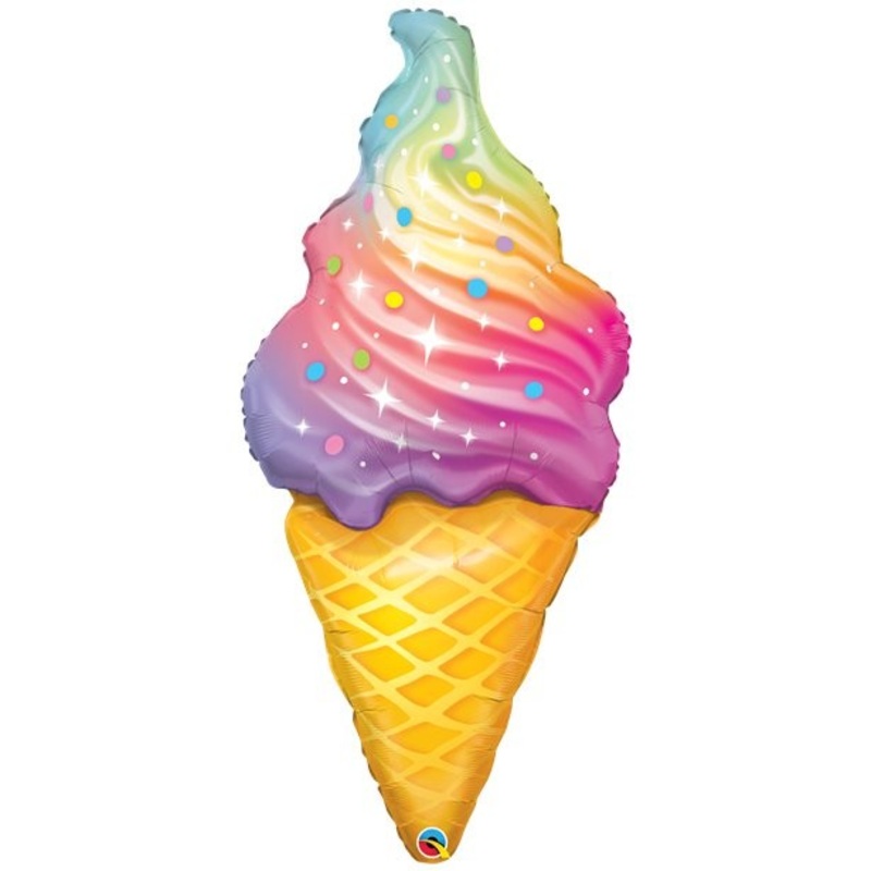 Rainbow Ice Cream Foil Balloon Sparkle 114cm