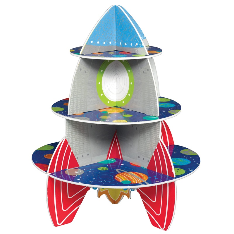Space party cupcake stand