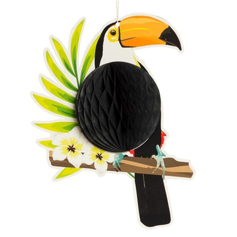 Toucan honeycomb ball hanging decoration 25cm