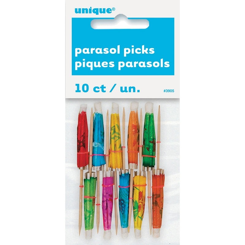 Tropical Hawaii umbrella skewers 10 pieces