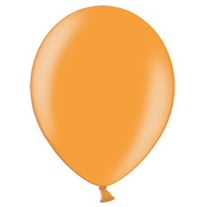 10 party star metallic balloons orange 23cm