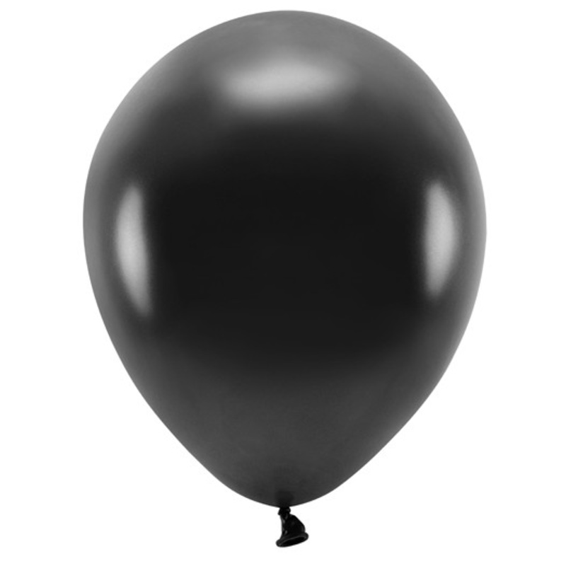 100 Eco metallic balloons black 26cm
