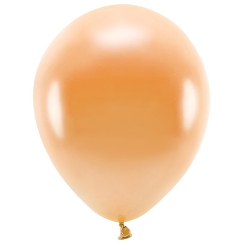 100 Eco metallic balloons orange 26cm