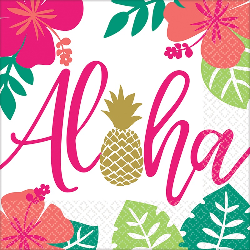 16 Aloha Island napkins 33cm