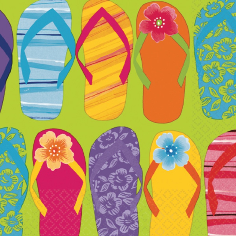 16 summer sandals napkins 33cm