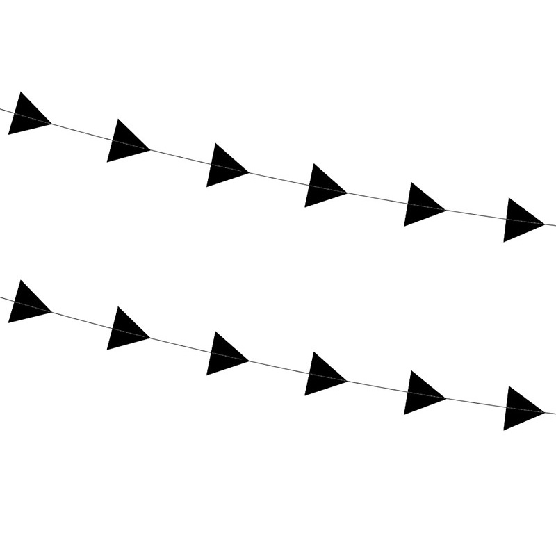 2 black triangle garlands 180cm