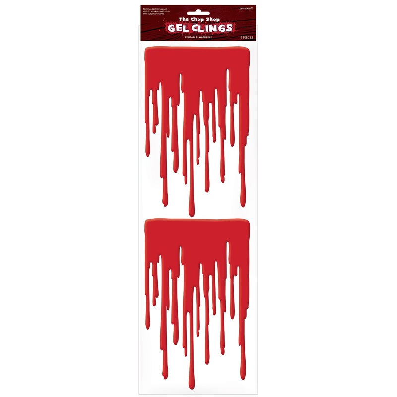 2 Bloodstain Gel Window Decorations 49cm x 16cm