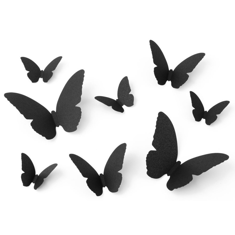 30 black paper moths for gluing