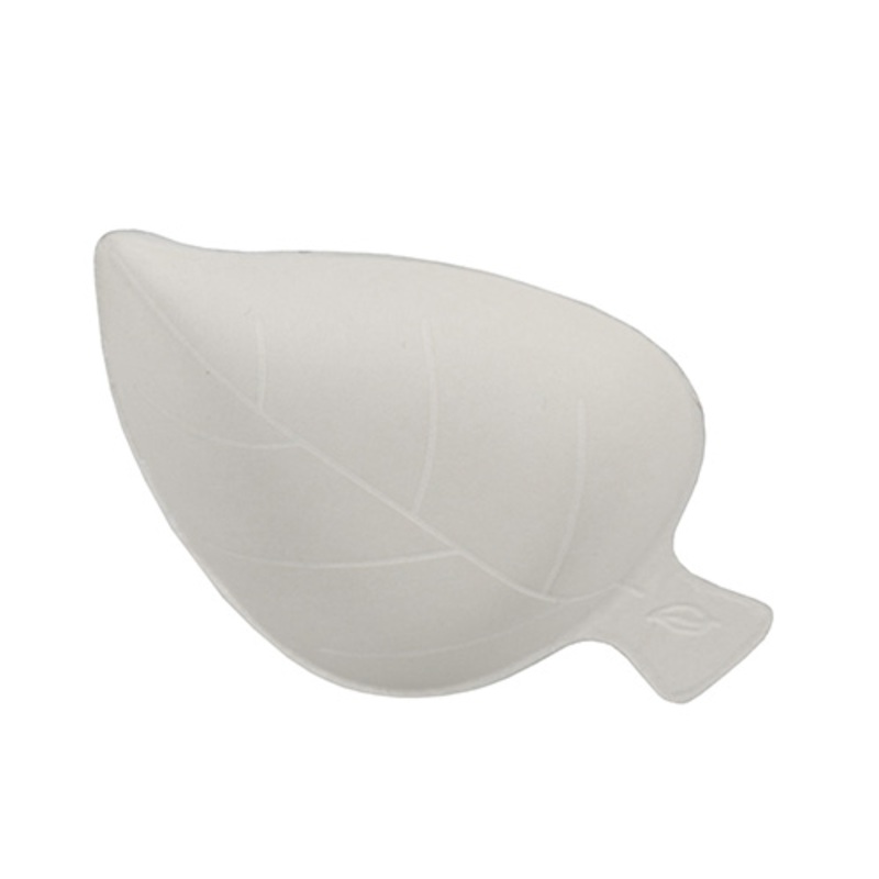 50 leaf-shaped sugar cane finger food plates, white