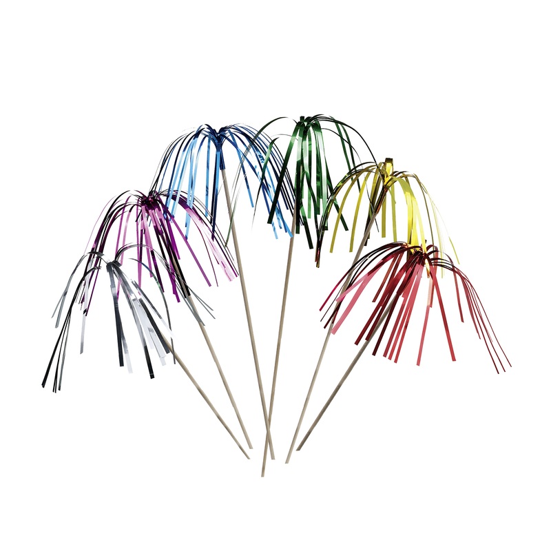 6 colorful ice decorations volcano party skewers 16cm