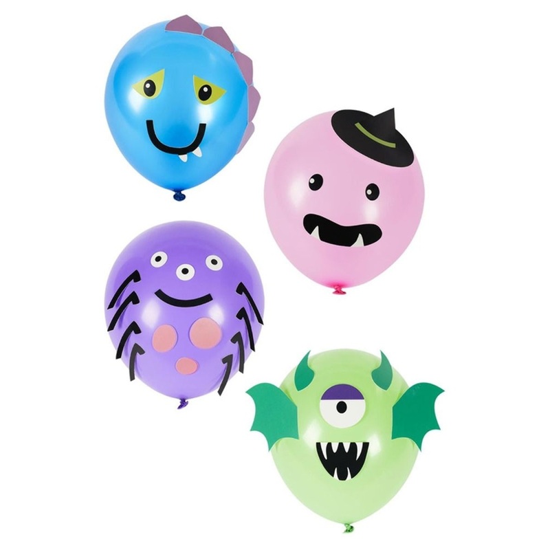 8 monster party balloons