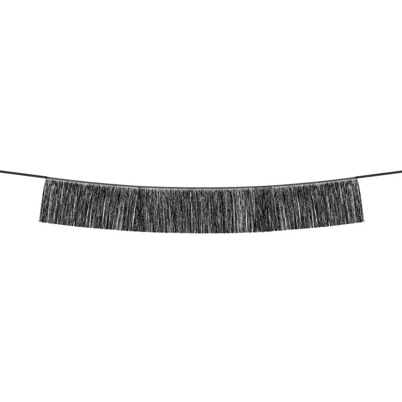 Black metallic fringe garland 1.35m
