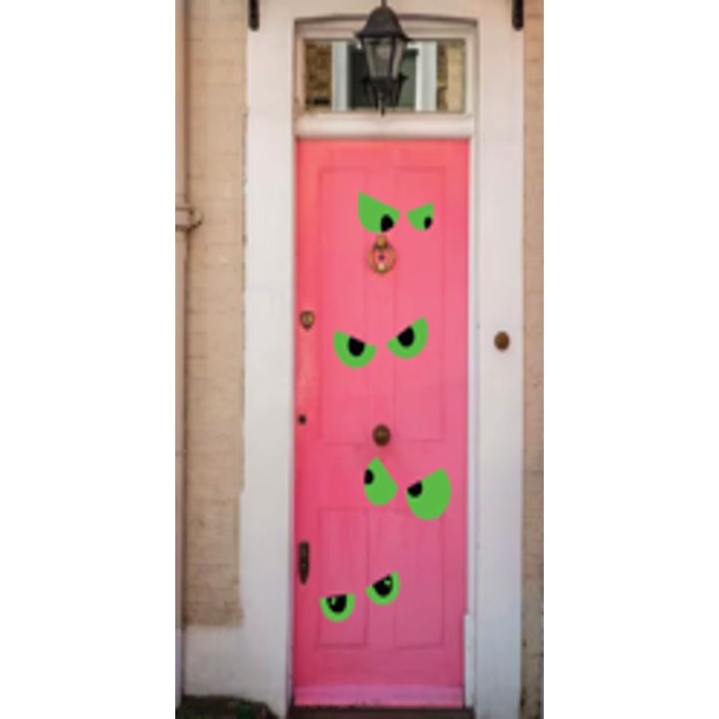 Door sticker glowing monster eyes