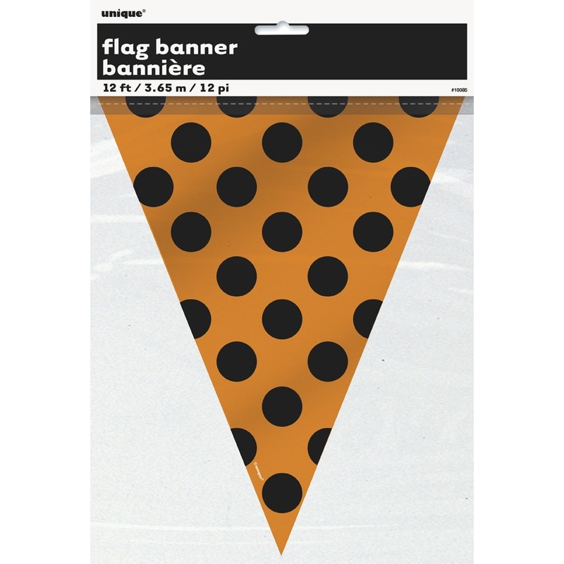 Dotted party pennant chain in orange-black