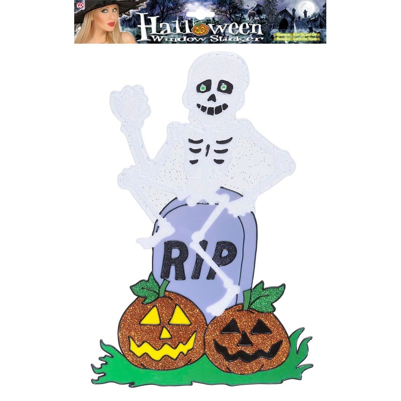 Glittering window sticker skeleton 38cm
