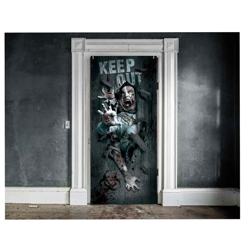 Halloween horror door decoration