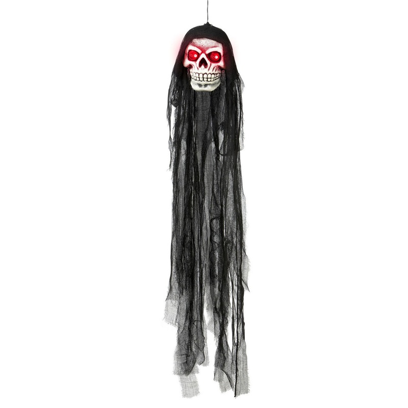 Long hair skull hanging decoration