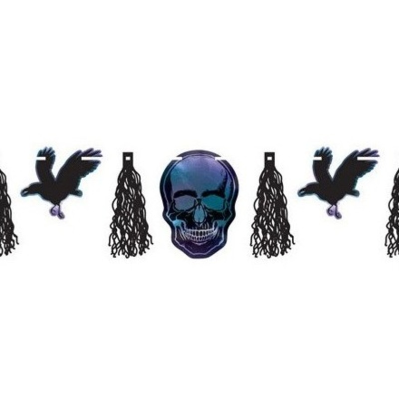 Shimmer Skull Halloween Garland 3m