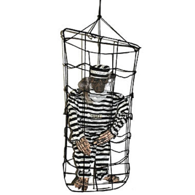 Skeleton in a cage Halloween decoration 60x100cm