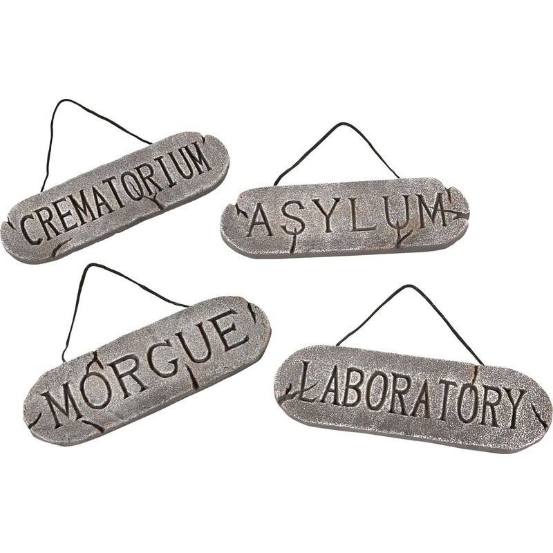 Stone Halloween signs