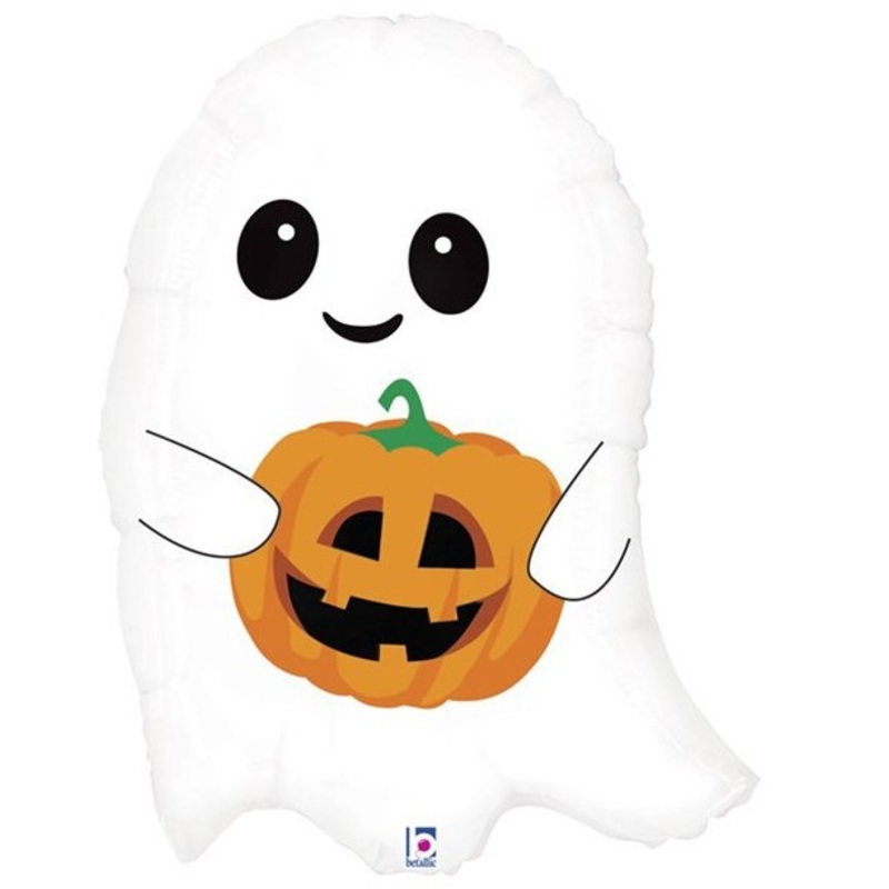 Sweet ghost with pumpkin foil balloon 66cm