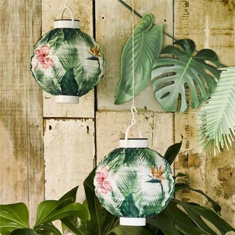 Tropical Summer Solar powered lantern 18cm
