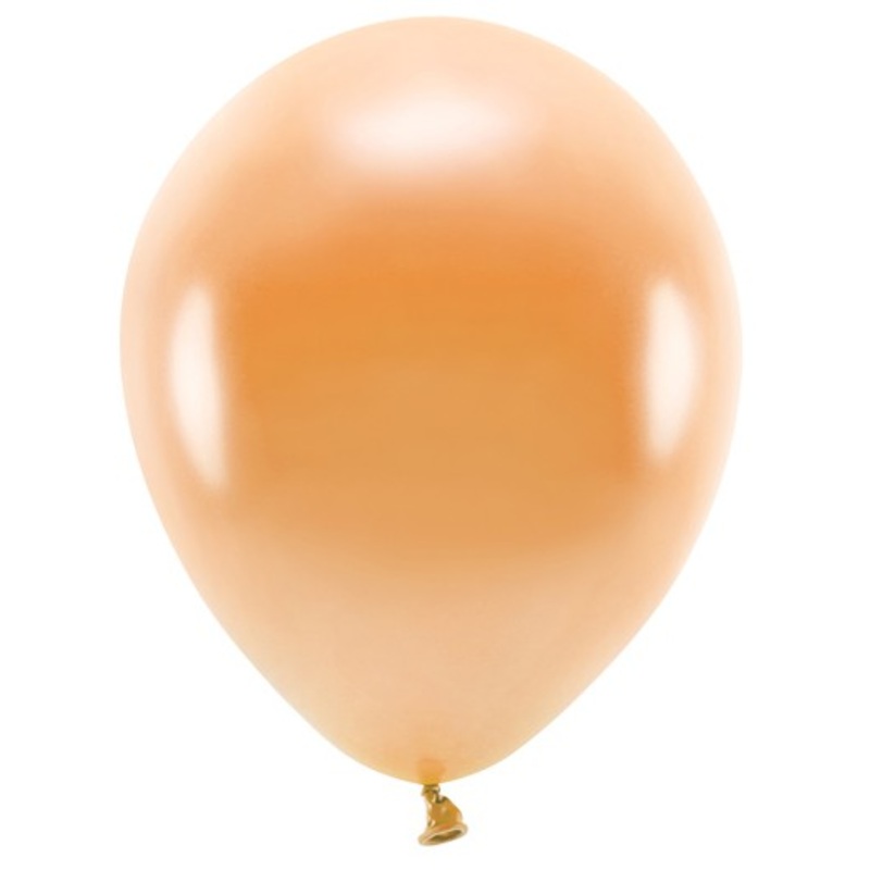10 Eco metallic balloons orange 26cm