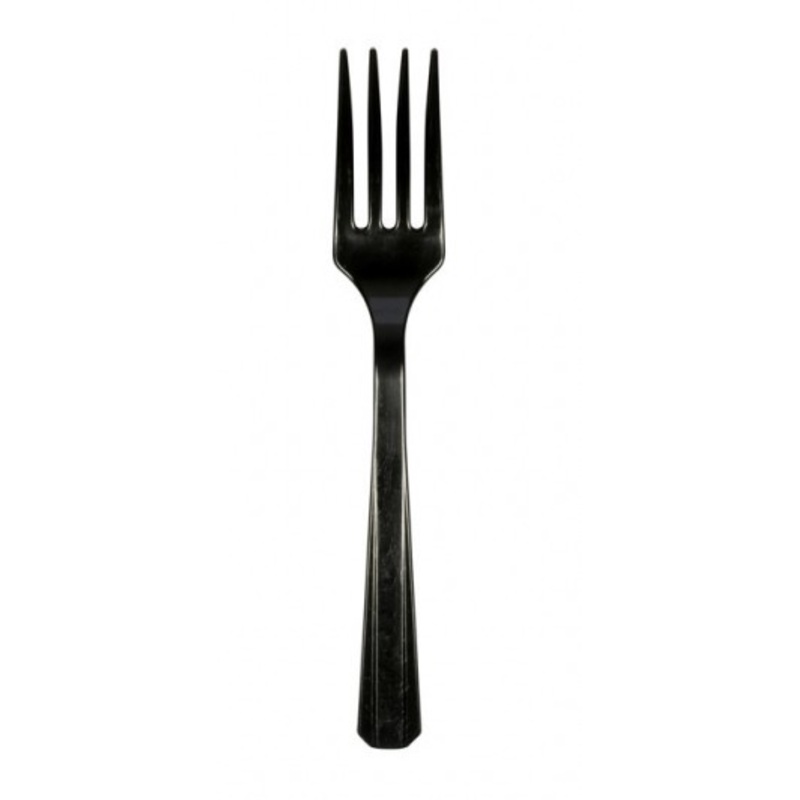 10 party buffet forks black 16cm