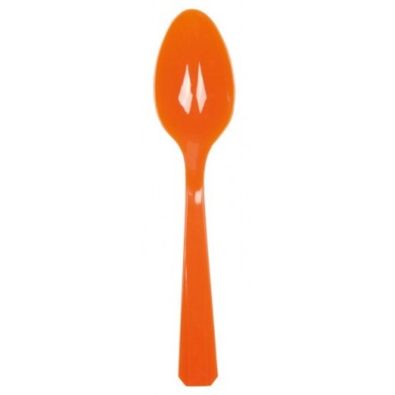 10 party buffet spoons orange 14.5cm