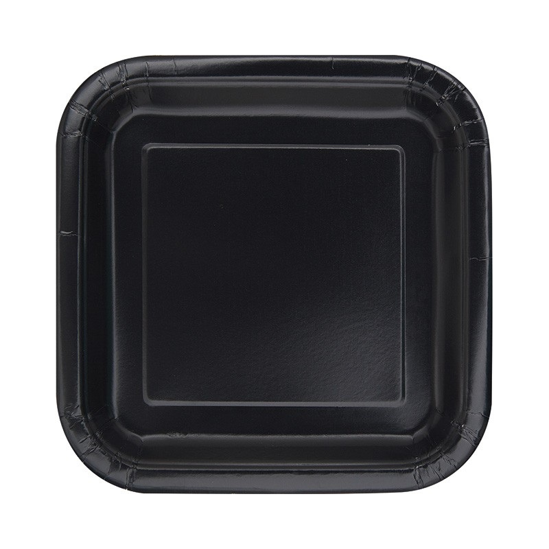 16 paper plates Vera black 18cm