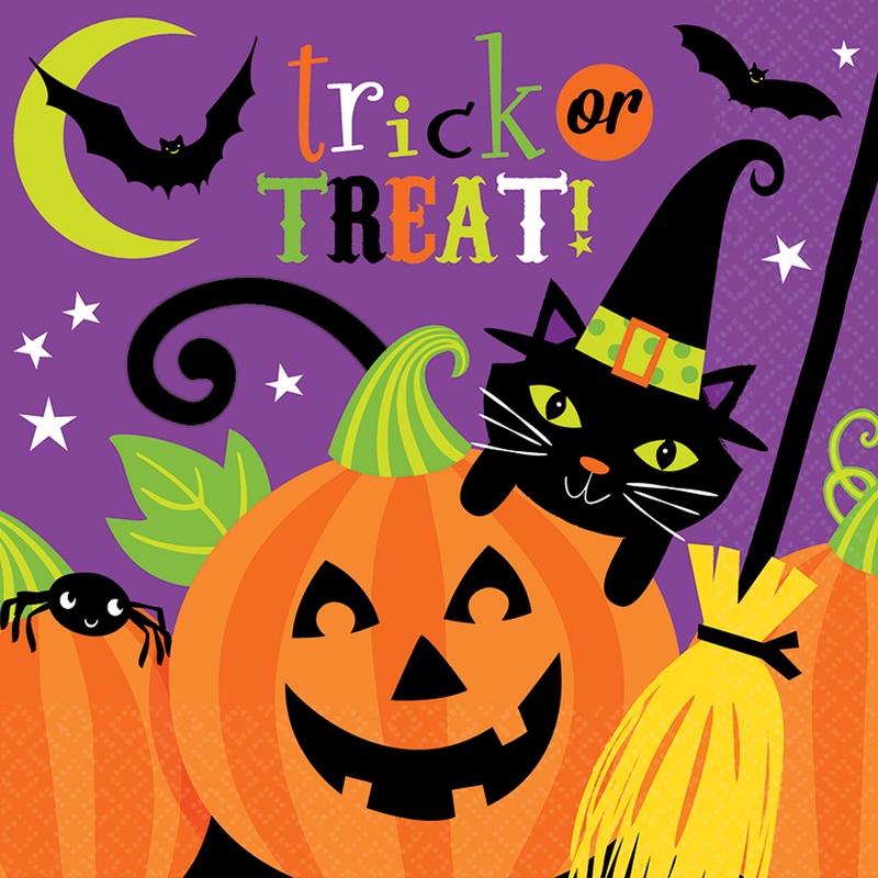 16 witch ride napkins 33 x 33cm
