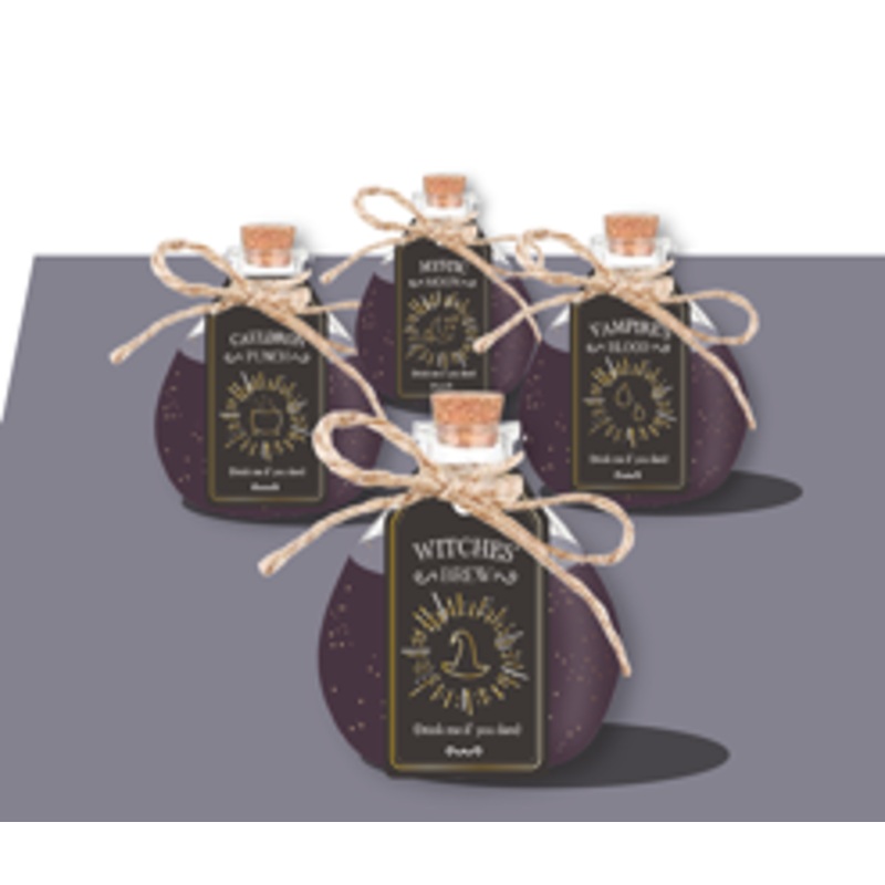 2 glass bottles - Witch season