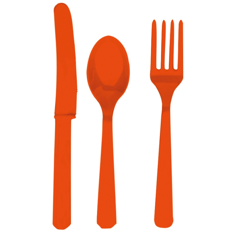24 pcs. Party buffet cutlery set Tuscany Orange