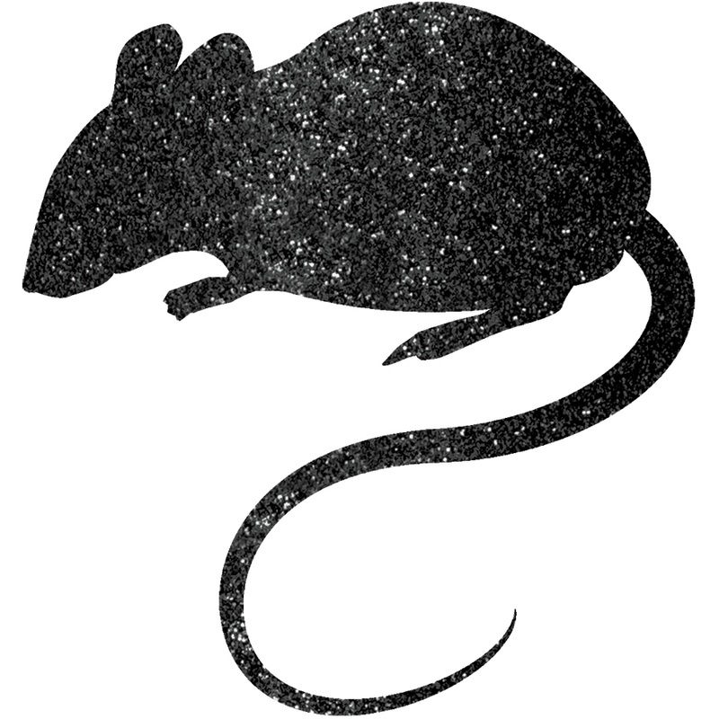 9 black glitter mice