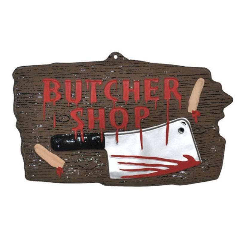 Butcher Shop Halloween Sign 47cm x 27cm
