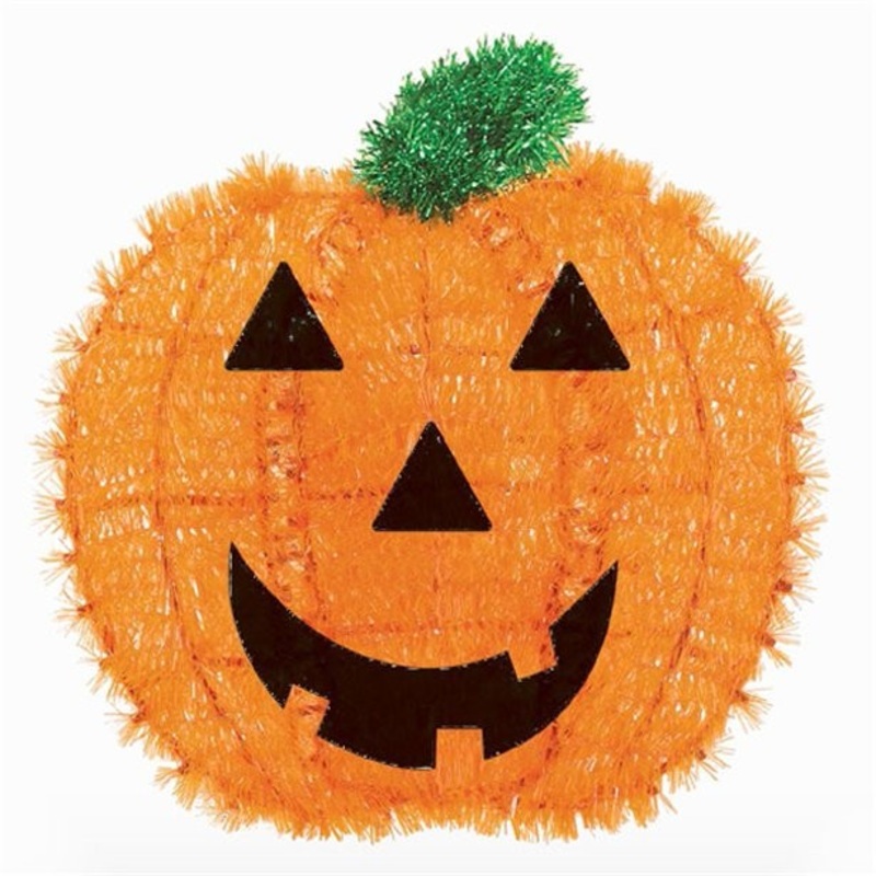 Cute tinsel pumpkin to hang up 33cm